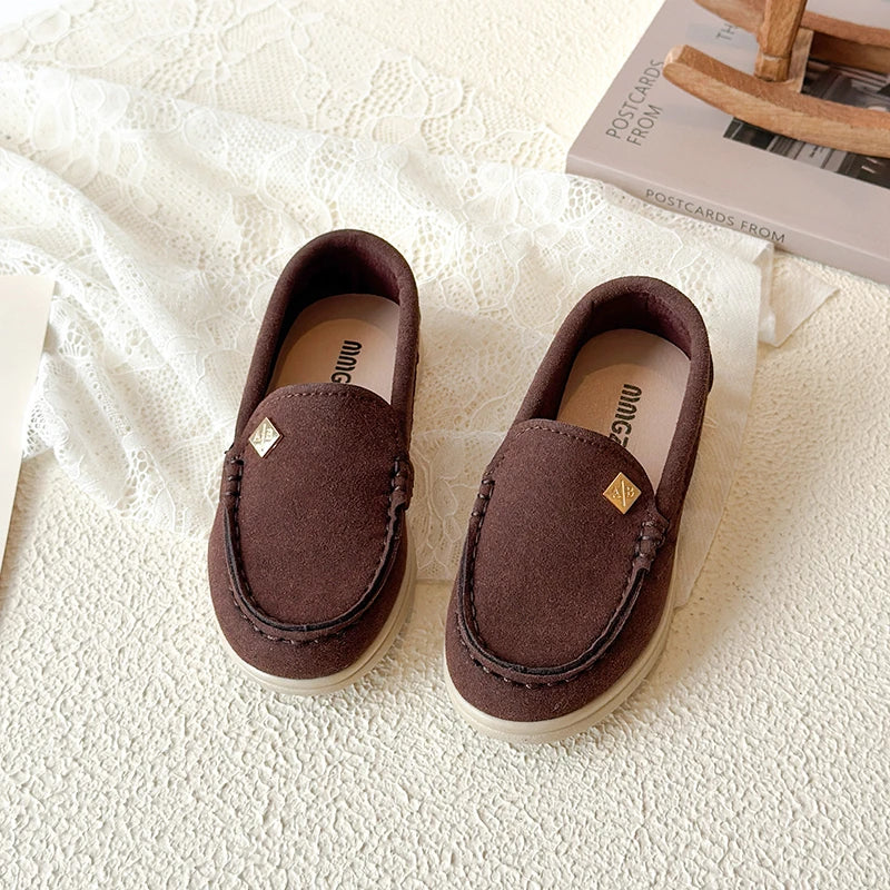 Spring Boy's Loafers Sewing Slip-on Handsome Daily Kid's Flat Shoe Solid Colors Anti-slip Fashion Comfy Children Shoes 7-12Y