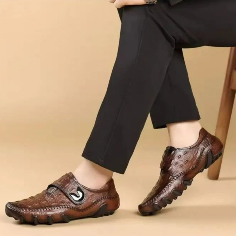 Mocassin Croco Homme Bout Rond