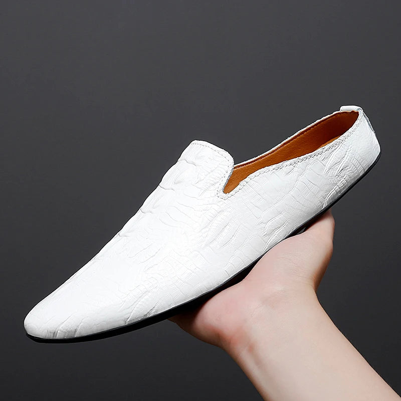 Mocassin Ouvert Croco Homme