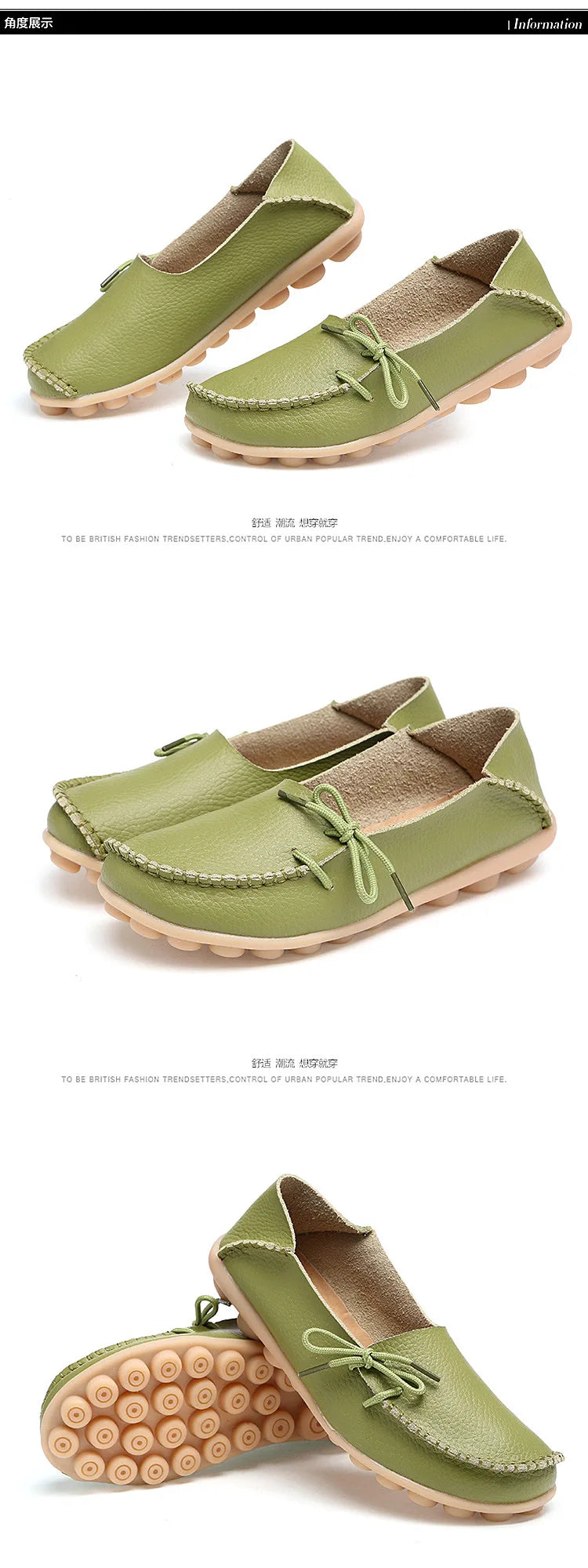 New Moccasins Women Flats 2026 Autumn Woman Loafers Genuine Leather Female Shoes Slip On Ballet Bowtie Women's Shoes Big Size