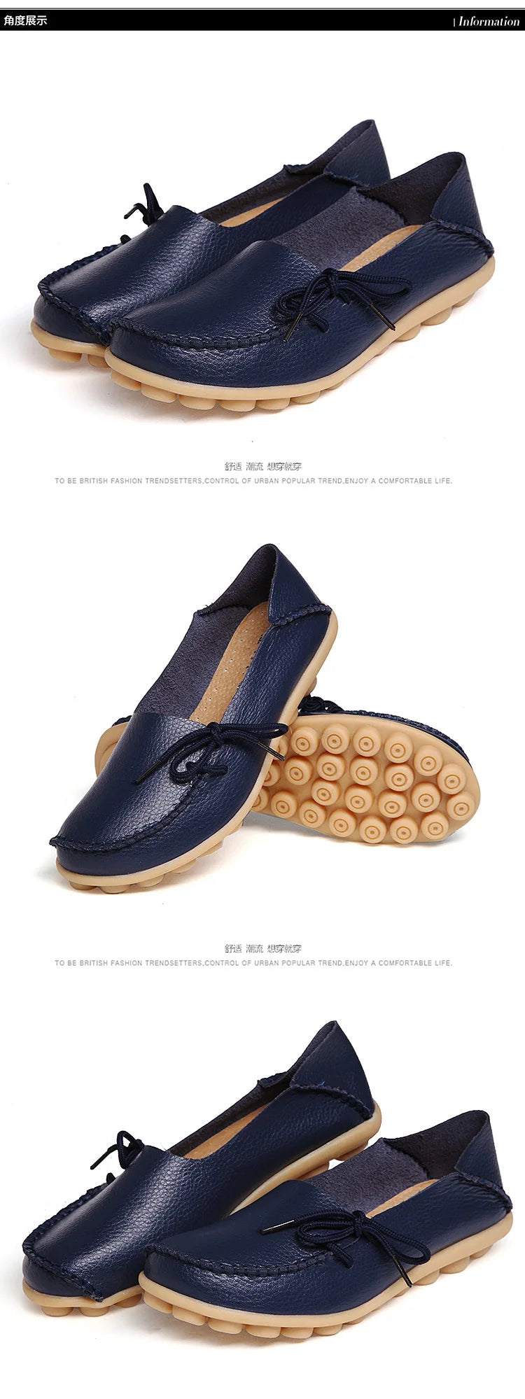 New Moccasins Women Flats 2026 Autumn Woman Loafers Genuine Leather Female Shoes Slip On Ballet Bowtie Women's Shoes Big Size