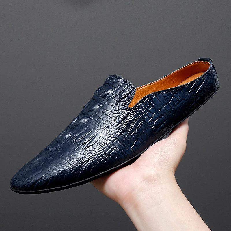 Mocassin Ouvert Croco Homme