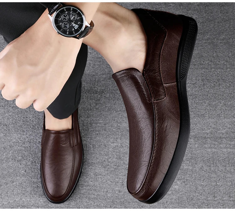 Mocassin Cuir Homme Semelle Caoutchouc