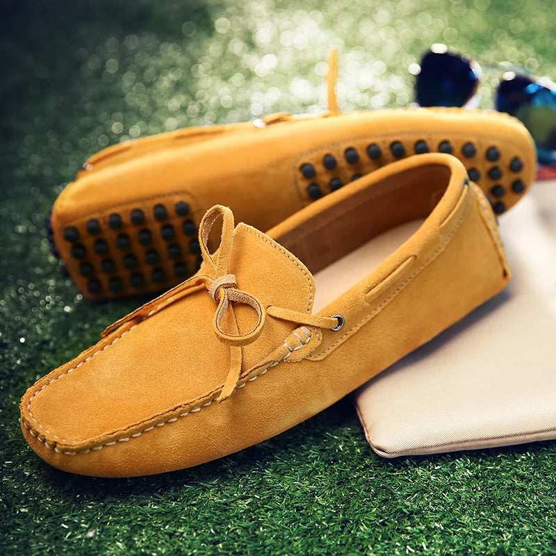 Suede Shoes Men Size 38-49 Luxury Men Loafers Soft Moccasins Man High Quality Shoes Casual Genuine Leather Driving Flats Penny