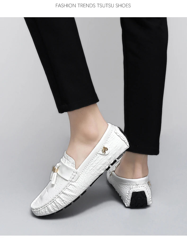 Mocassin Croco Blanc Unisexe