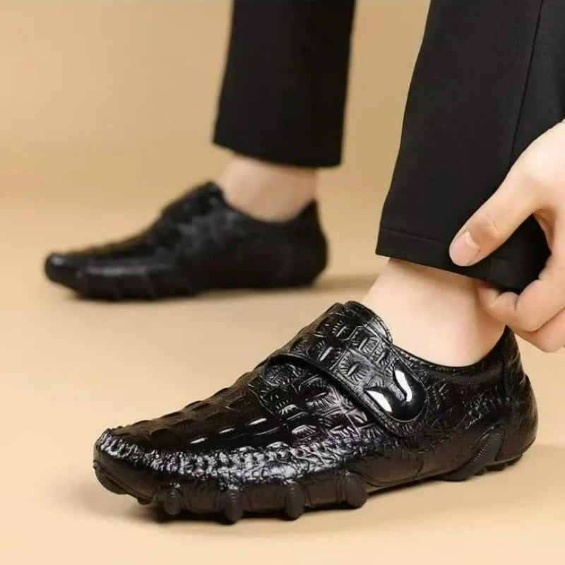 Mocassin Croco Homme Bout Rond