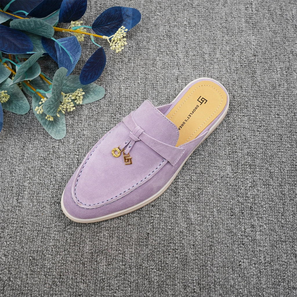 Luxury Designer Tassel Suede Leather Loafers for Women Slip On Slippers Flat Shoes Work Walking Shoes High Quality，GJ Brand 44