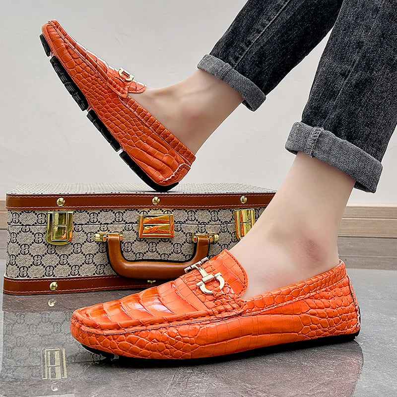 Mocassin Croco Vernis Homme