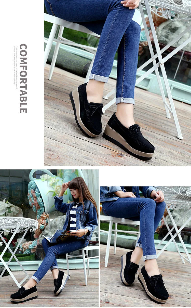 2025 Spring Platform Leather Flats Slip on Sneakers Designer Tassel Fringe Loafer Moccasins Fashon Green Suede Shoes of Women