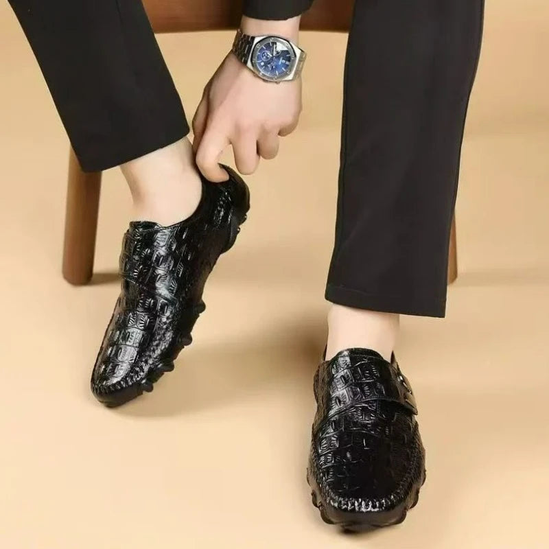 Mocassin Croco Homme Bout Rond