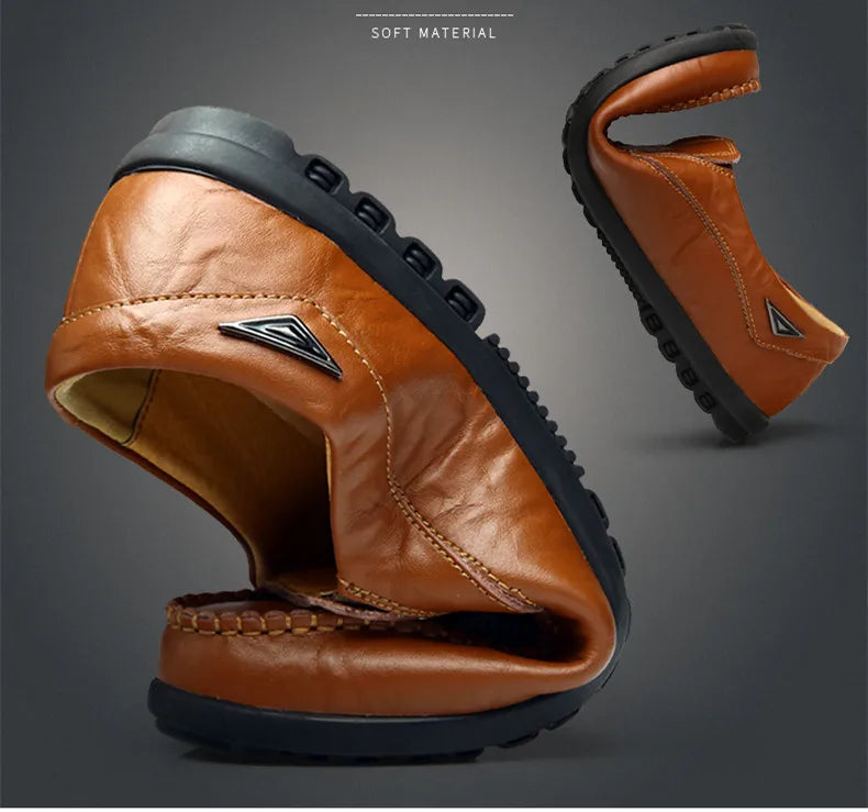 Mocassin Noir Homme Grande Taille