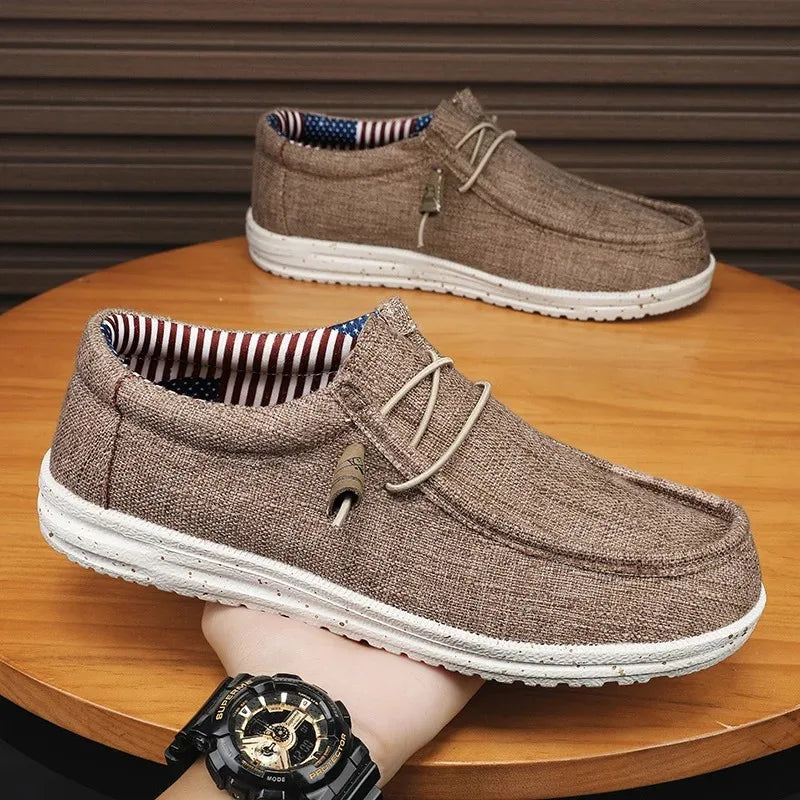 Mocassin Toile Homme Grande Taille
