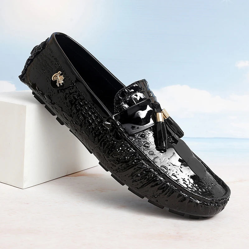 Mocassin Croco Blanc Unisexe