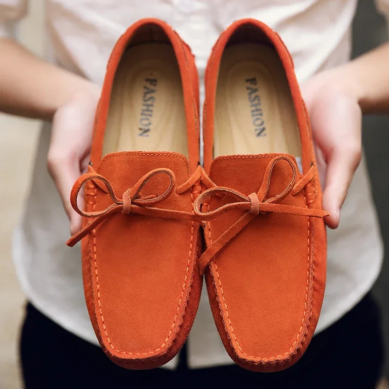 Suede Shoes Men Size 38-49 Luxury Men Loafers Soft Moccasins Man High Quality Shoes Casual Genuine Leather Driving Flats Penny