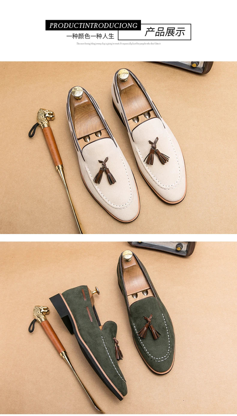 Mocassin Gris Homme Daim