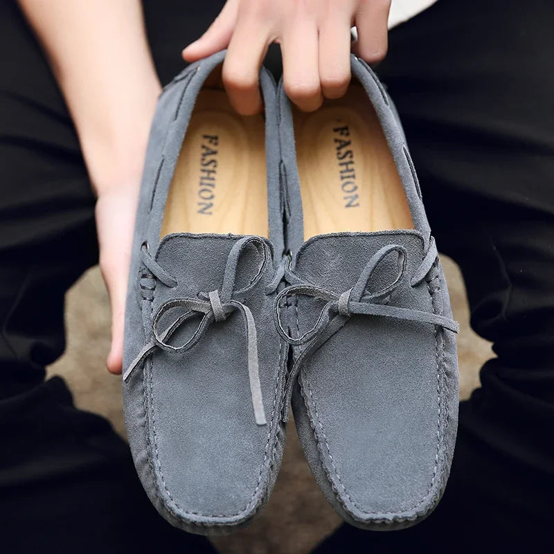 Suede Shoes Men Size 38-49 Luxury Men Loafers Soft Moccasins Man High Quality Shoes Casual Genuine Leather Driving Flats Penny