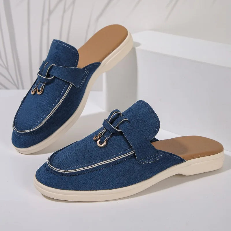 2025 New Casual Flat Bottom Lock Tassel Loafers Fashion Women Single Shoes Brand Metal Buckle Slipper Comfortable Slip on Shoes