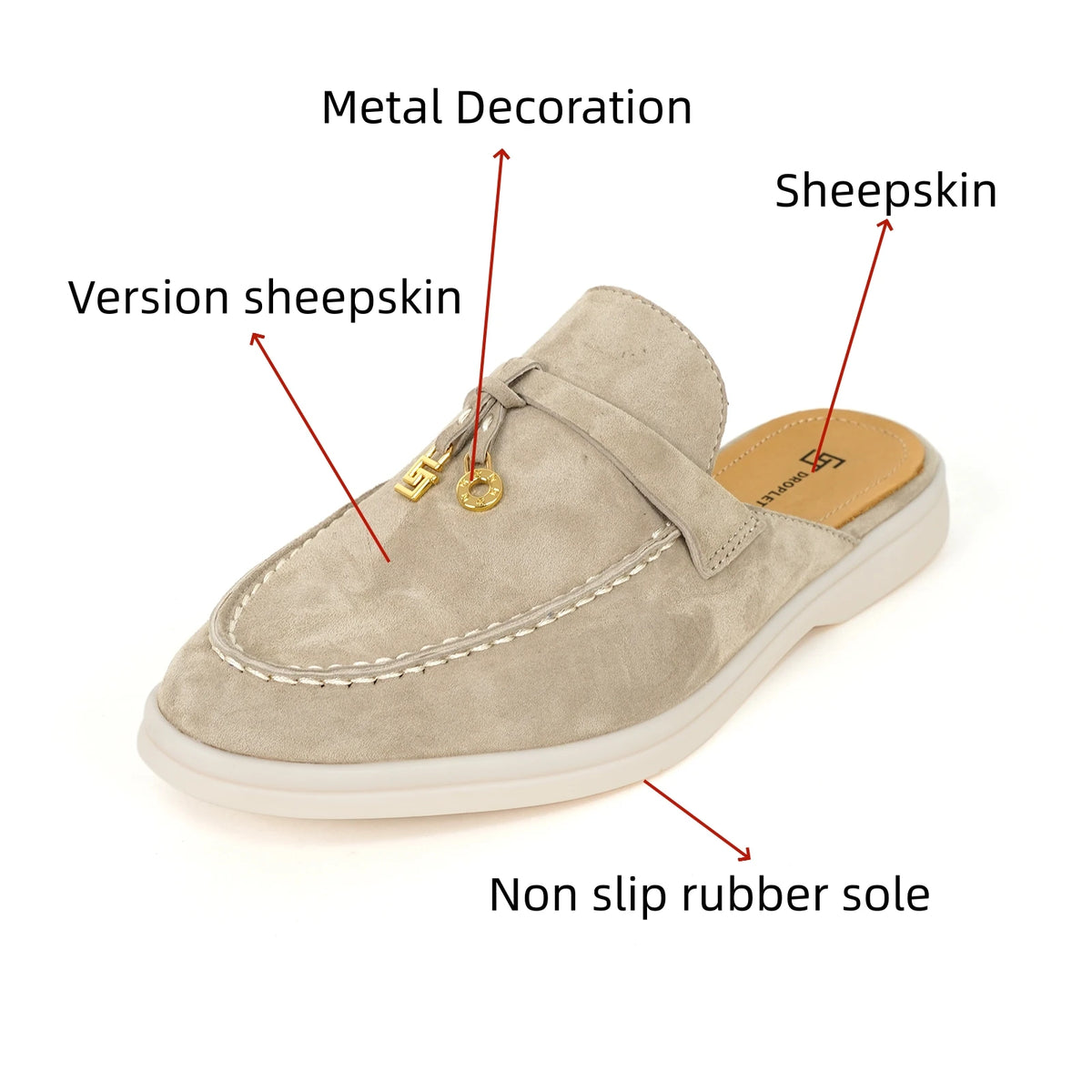 Luxury Designer Tassel Suede Leather Loafers for Women Slip On Slippers Flat Shoes Work Walking Shoes High Quality，GJ Brand 44