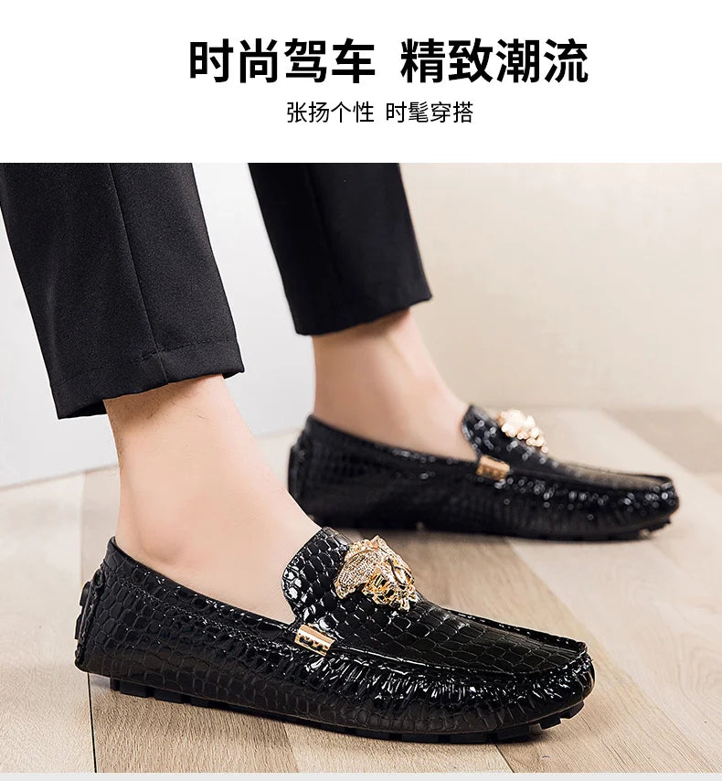 Mocassin Croco Rouge Homme