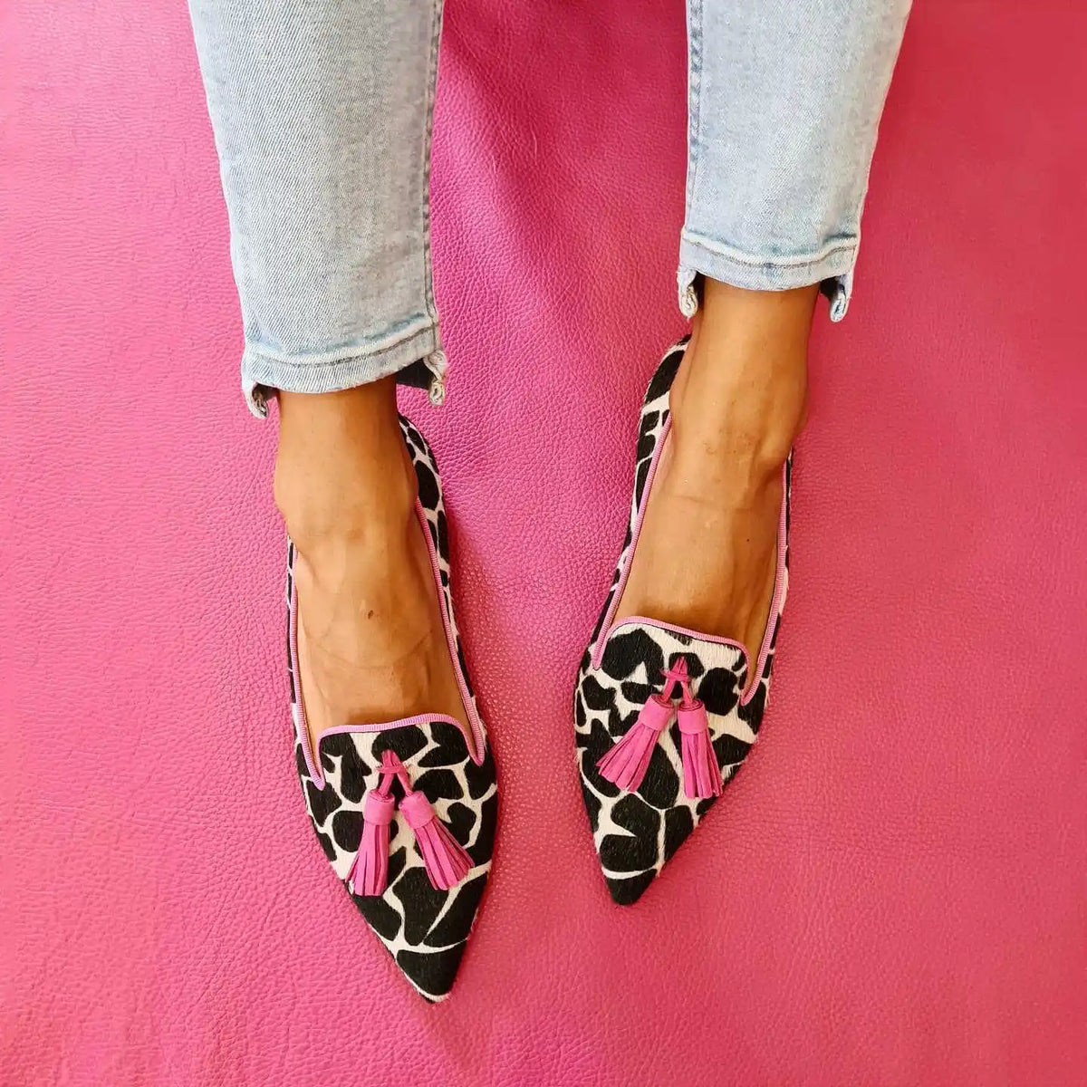 Women Tassel Pointed Toe Flat Shoes New Low Heel Slip on Shoes Casual Breathable Ballet Flats Loafers Women Daily Walking Shoes