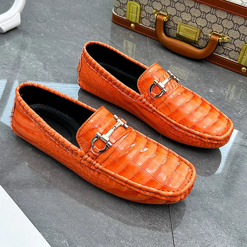 Mocassin Croco Vernis Homme