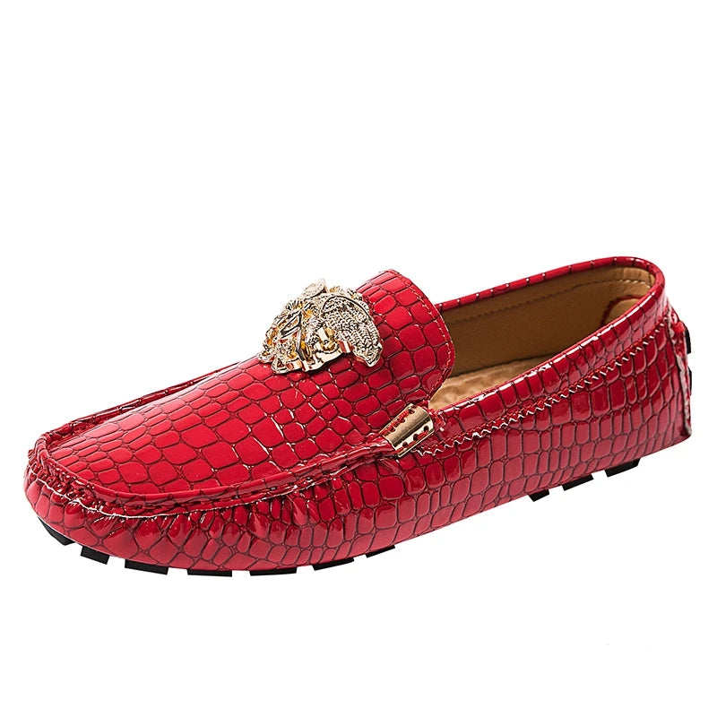 Mocassin Croco Rouge Homme
