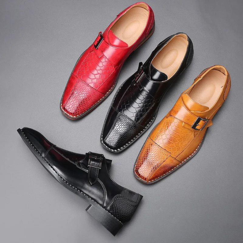 Mocassin Monk Croco Homme