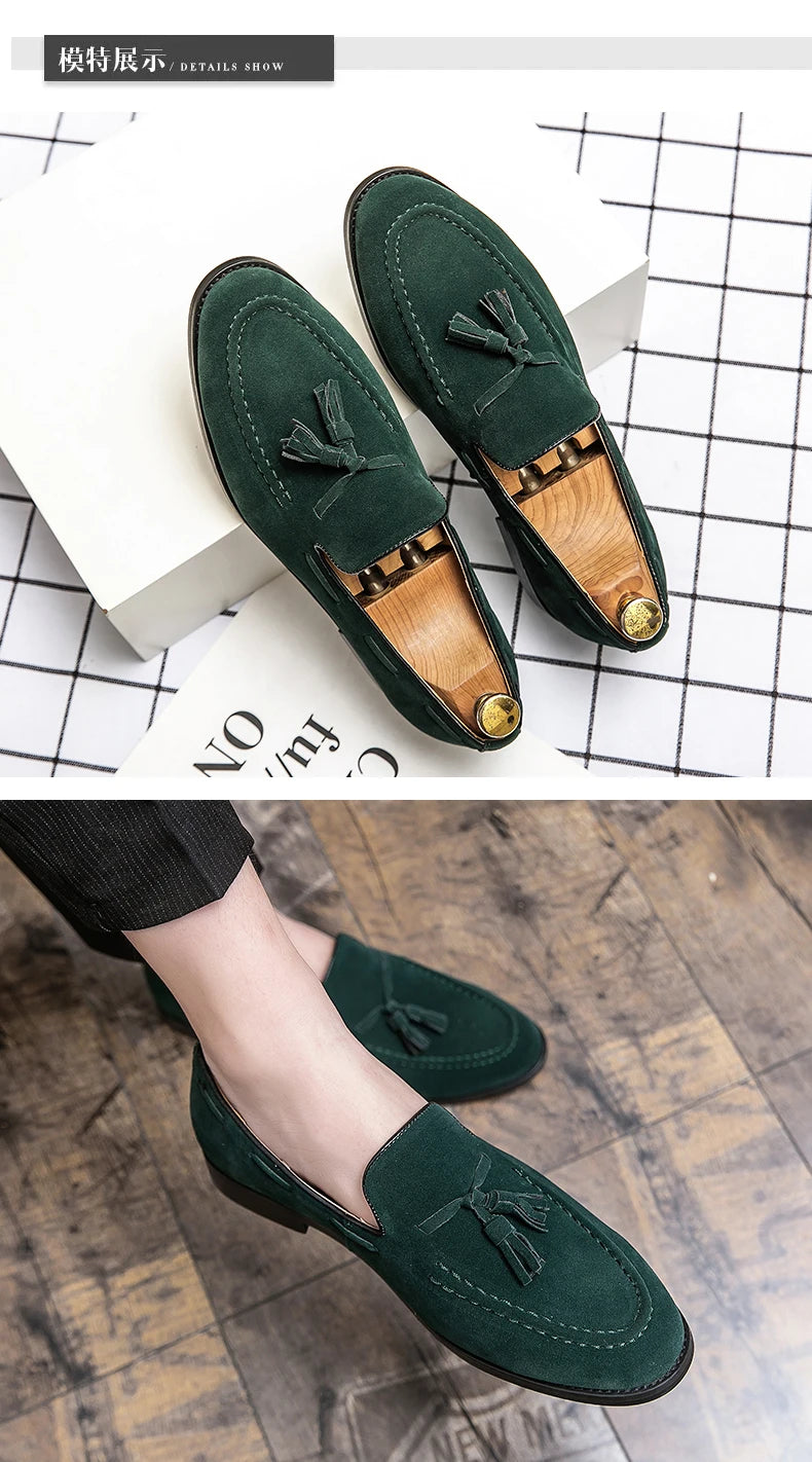 Men Casual Shoes Classic Flat Loafers Male Tassel Casual Business Leather Shoes Man Social Party Formal Loafers Male