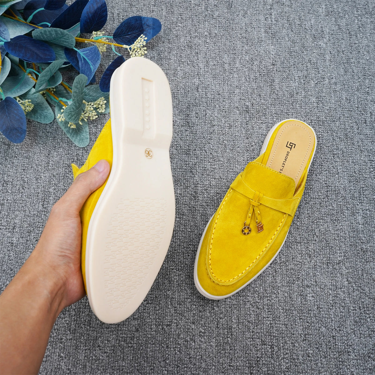 Luxury Designer Tassel Suede Leather Loafers for Women Slip On Slippers Flat Shoes Work Walking Shoes High Quality，GJ Brand 44