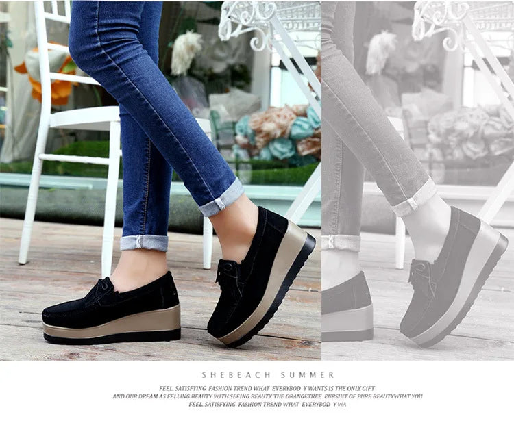 Fashon Green Suede Shoes of Women 2025 Spring Platform Leather Flats Slip on Sneakers Designer Tassel Fringe Loafer Moccasins