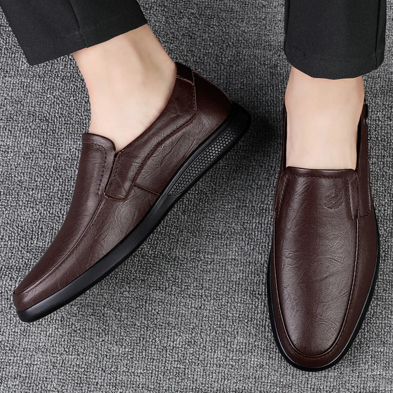 Mocassin Cuir Homme Semelle Caoutchouc