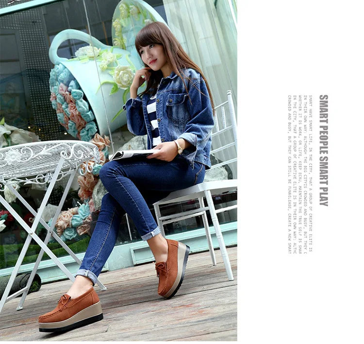 Fashon Green Suede Shoes of Women 2025 Spring Platform Leather Flats Slip on Sneakers Designer Tassel Fringe Loafer Moccasins