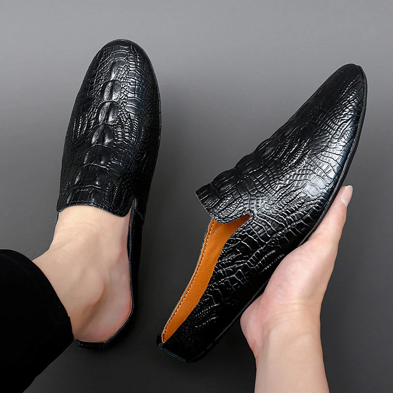 Mocassin Ouvert Croco Homme