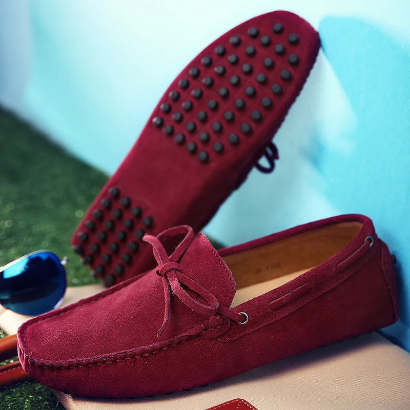 Suede Shoes Men Size 38-49 Luxury Men Loafers Soft Moccasins Man High Quality Shoes Casual Genuine Leather Driving Flats Penny