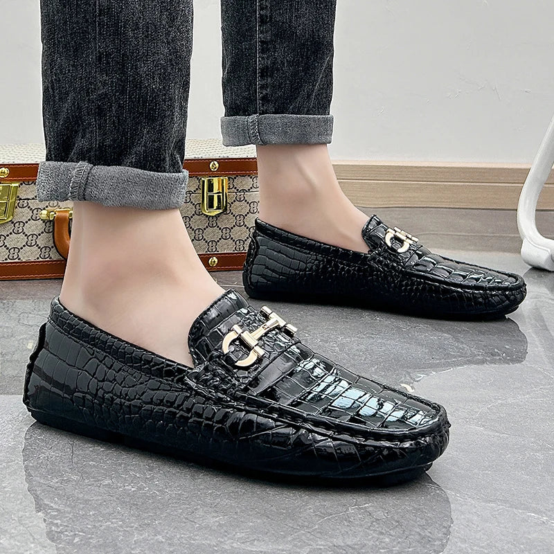 Mocassin Croco Vernis Homme