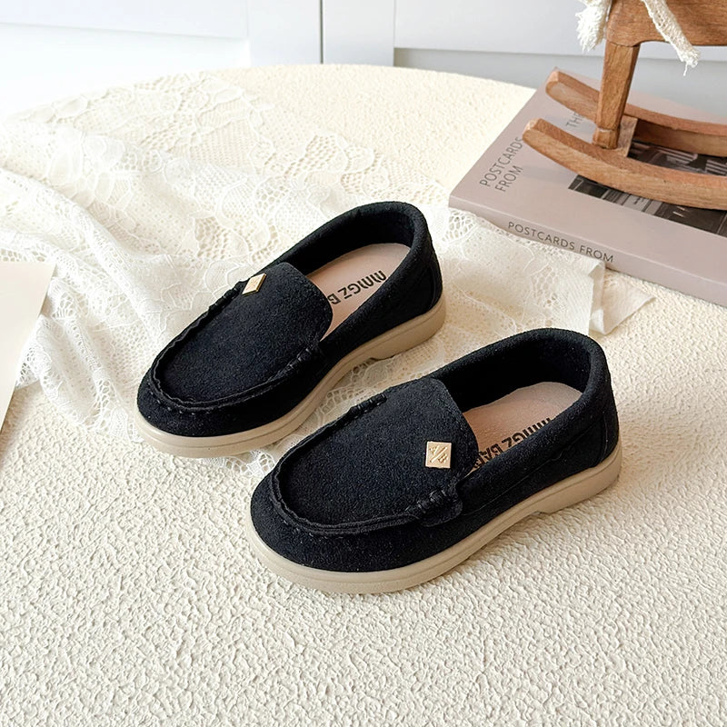 Spring Boy's Loafers Sewing Slip-on Handsome Daily Kid's Flat Shoe Solid Colors Anti-slip Fashion Comfy Children Shoes 7-12Y