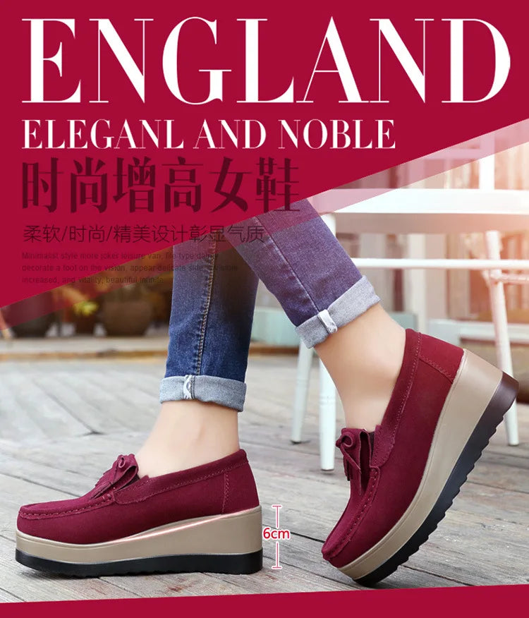 2025 Spring Platform Leather Flats Slip on Sneakers Designer Tassel Fringe Loafer Moccasins Fashon Green Suede Shoes of Women