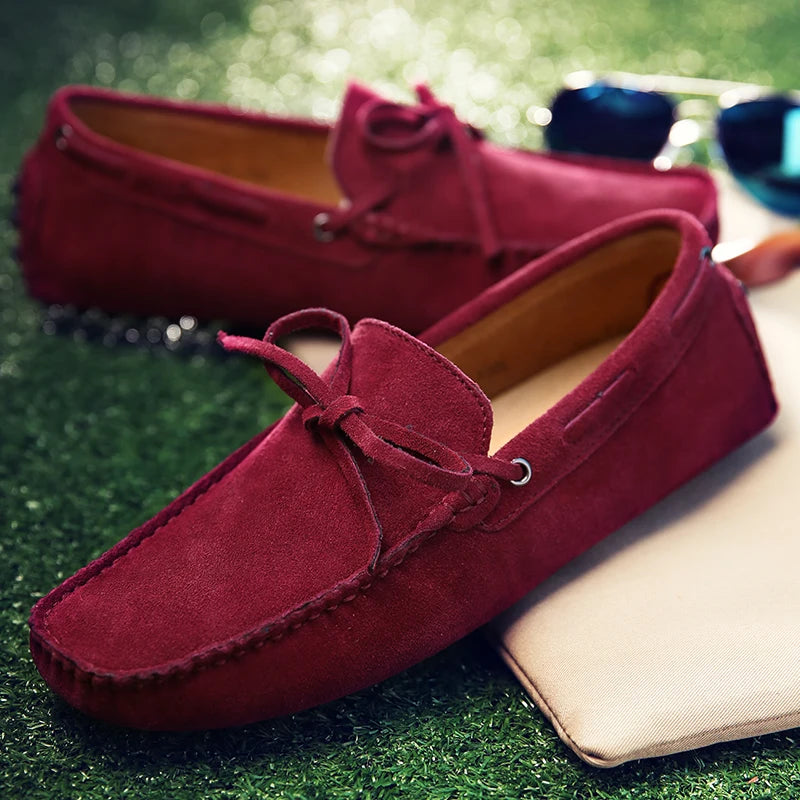 Suede Shoes Men Size 38-49 Luxury Men Loafers Soft Moccasins Man High Quality Shoes Casual Genuine Leather Driving Flats Penny