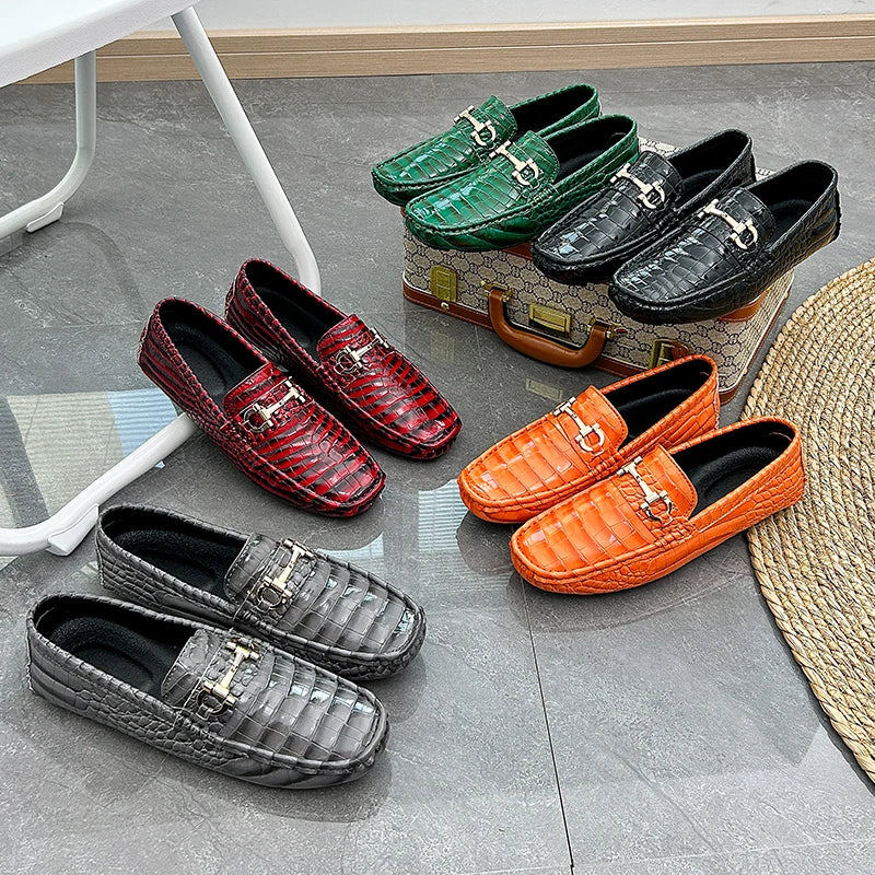 Mocassin Croco Vernis Homme