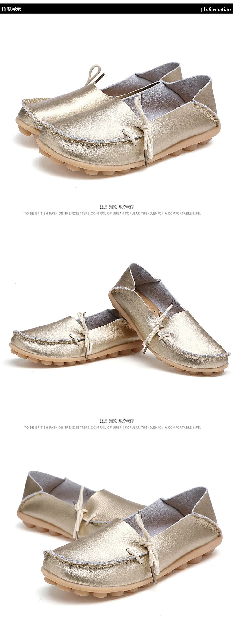 New Moccasins Women Flats 2026 Autumn Woman Loafers Genuine Leather Female Shoes Slip On Ballet Bowtie Women's Shoes Big Size