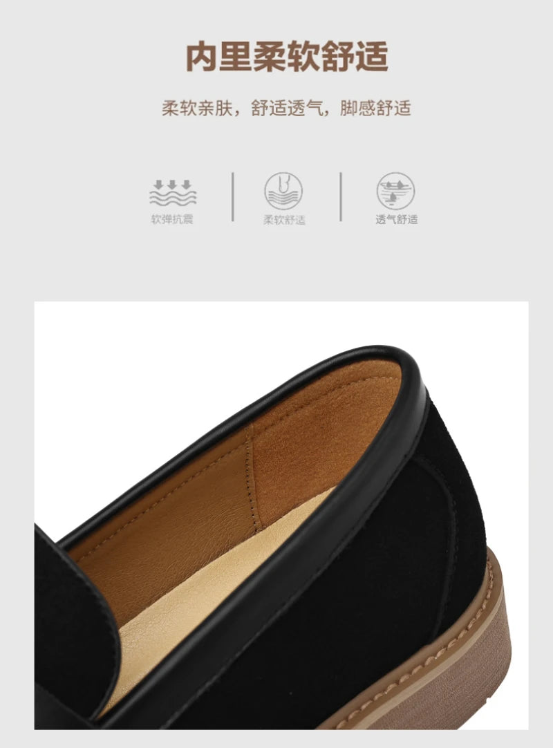 Men Loafer Shoes 2026 New Retro Nubuck Leather Shoes British Style Slip On Lazy Single Shoes Business Casual Leather Shoes For M