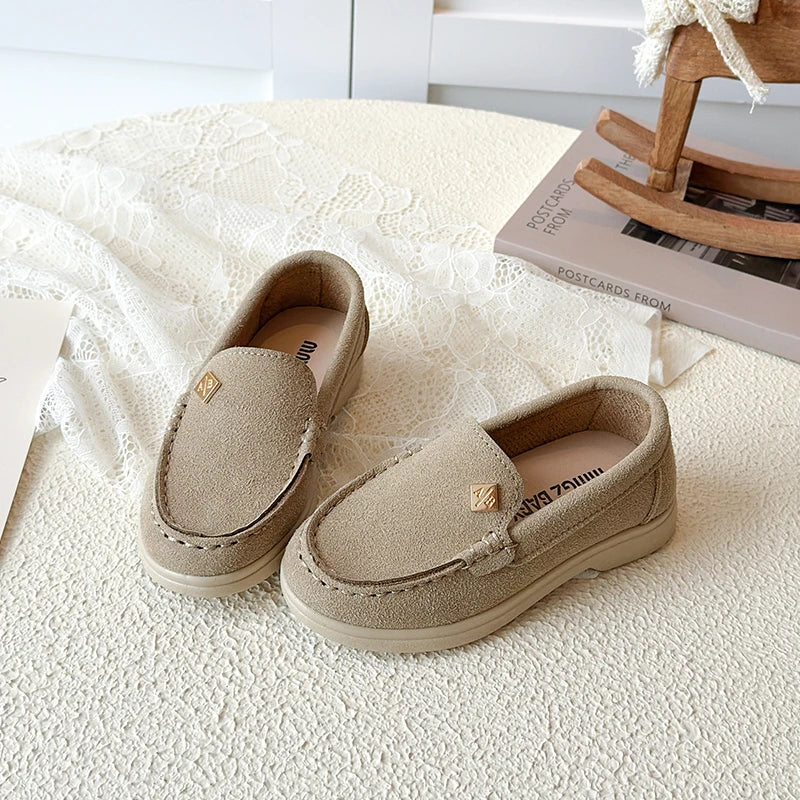 Spring Boy's Loafers Sewing Slip-on Handsome Daily Kid's Flat Shoe Solid Colors Anti-slip Fashion Comfy Children Shoes 7-12Y