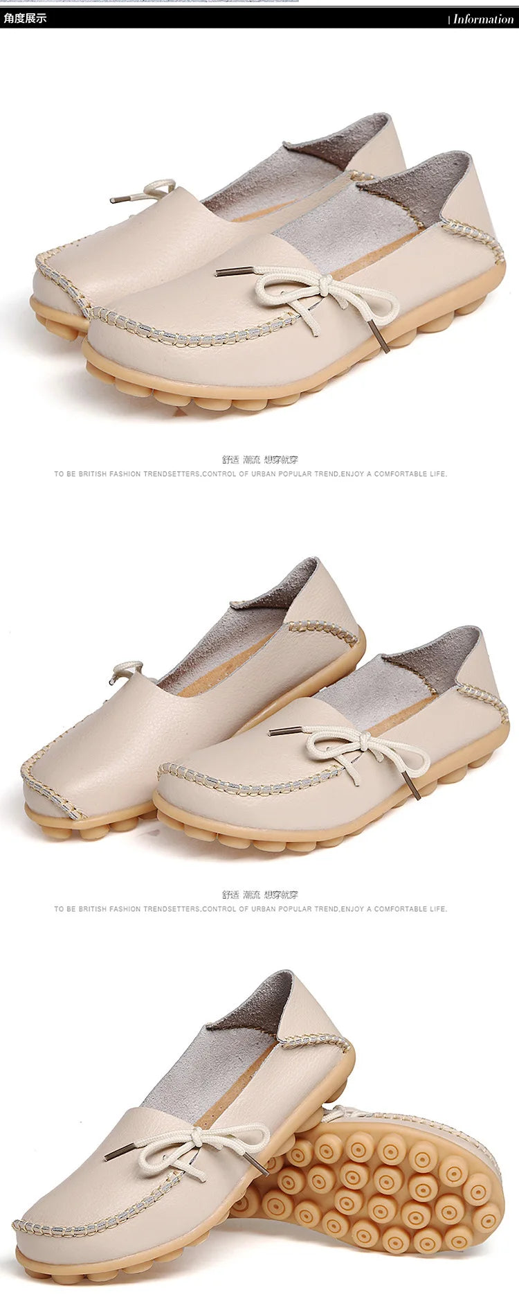 New Moccasins Women Flats 2026 Autumn Woman Loafers Genuine Leather Female Shoes Slip On Ballet Bowtie Women's Shoes Big Size