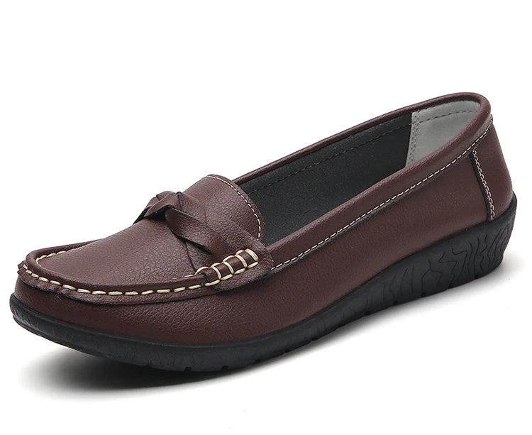 Women Shoes Soft Leather Women's Loafer 2025 New Flats Slip On Casual Shoes Flat Shoes Women White Footwear Zapatos De Mujer