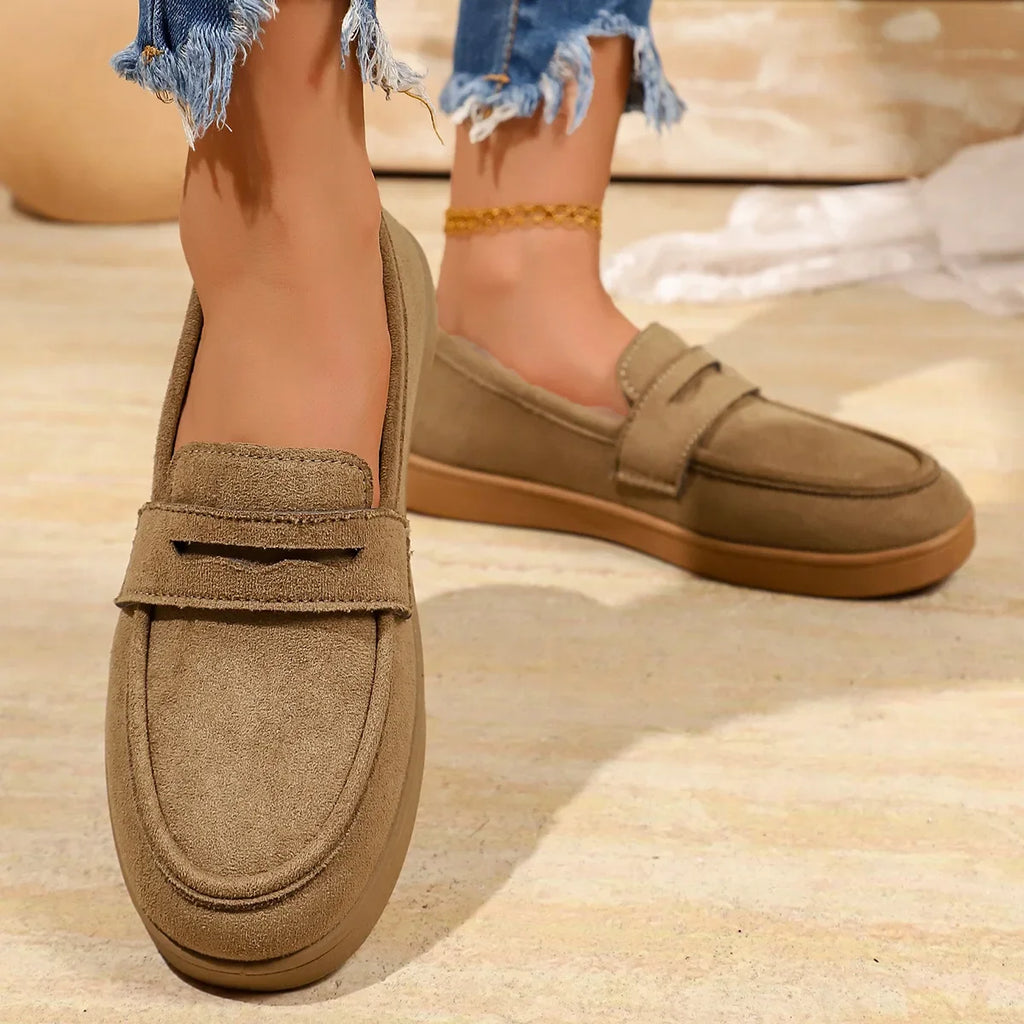 Women's Tassel Slip on Loafers Fashion Comfort Outdoor Flats Casual Shoes Daily Walking Shoes British Style Suede Sneakers 43