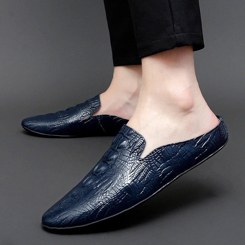 Mocassin Ouvert Croco Homme