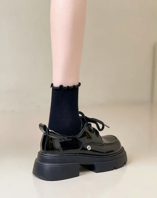 Shoes for Women Loafers Round Toe Block Heel Moccasins Woman Pumps Korean Style Chic Point With Discount Beau Today Young Casual