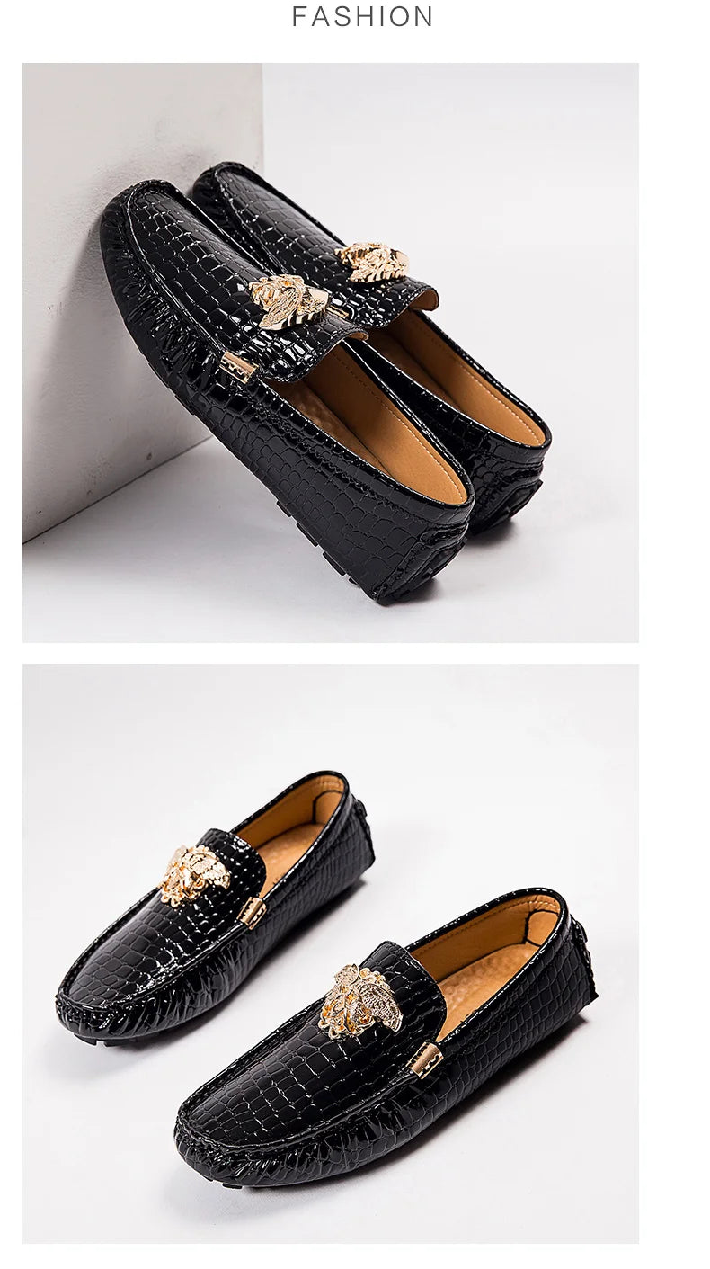 Mocassin Croco Rouge Homme