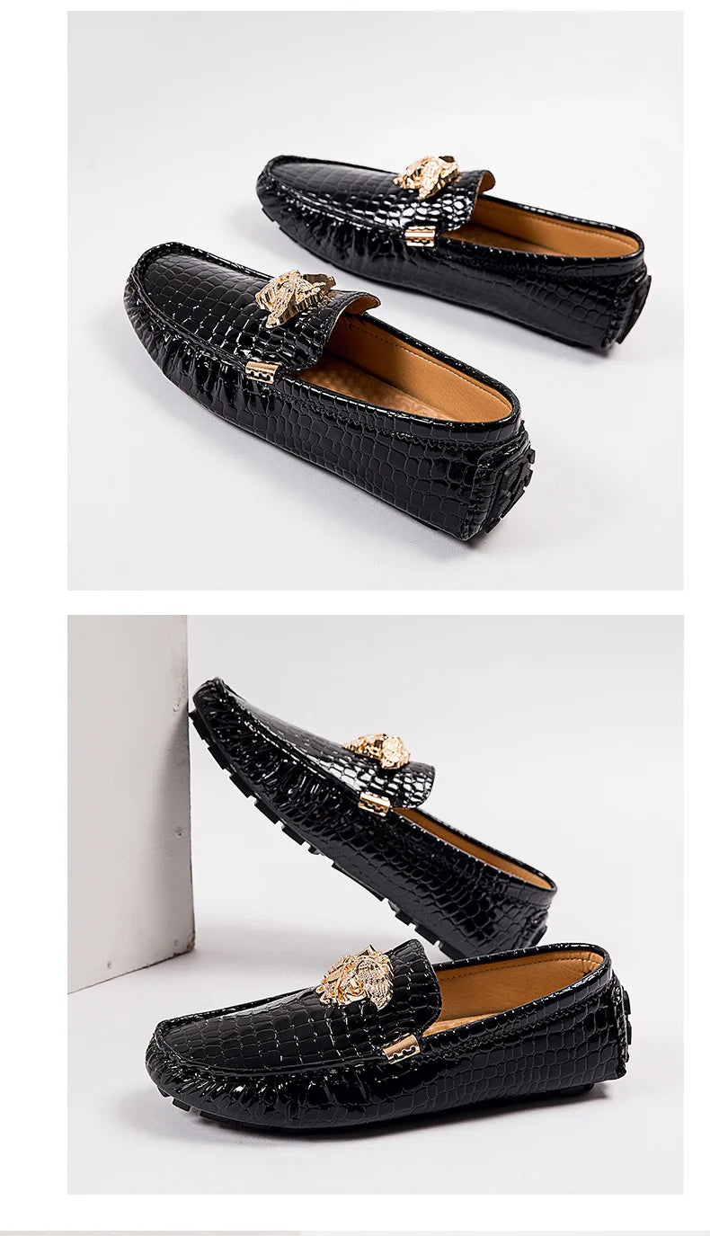 Mocassin Croco Rouge Homme