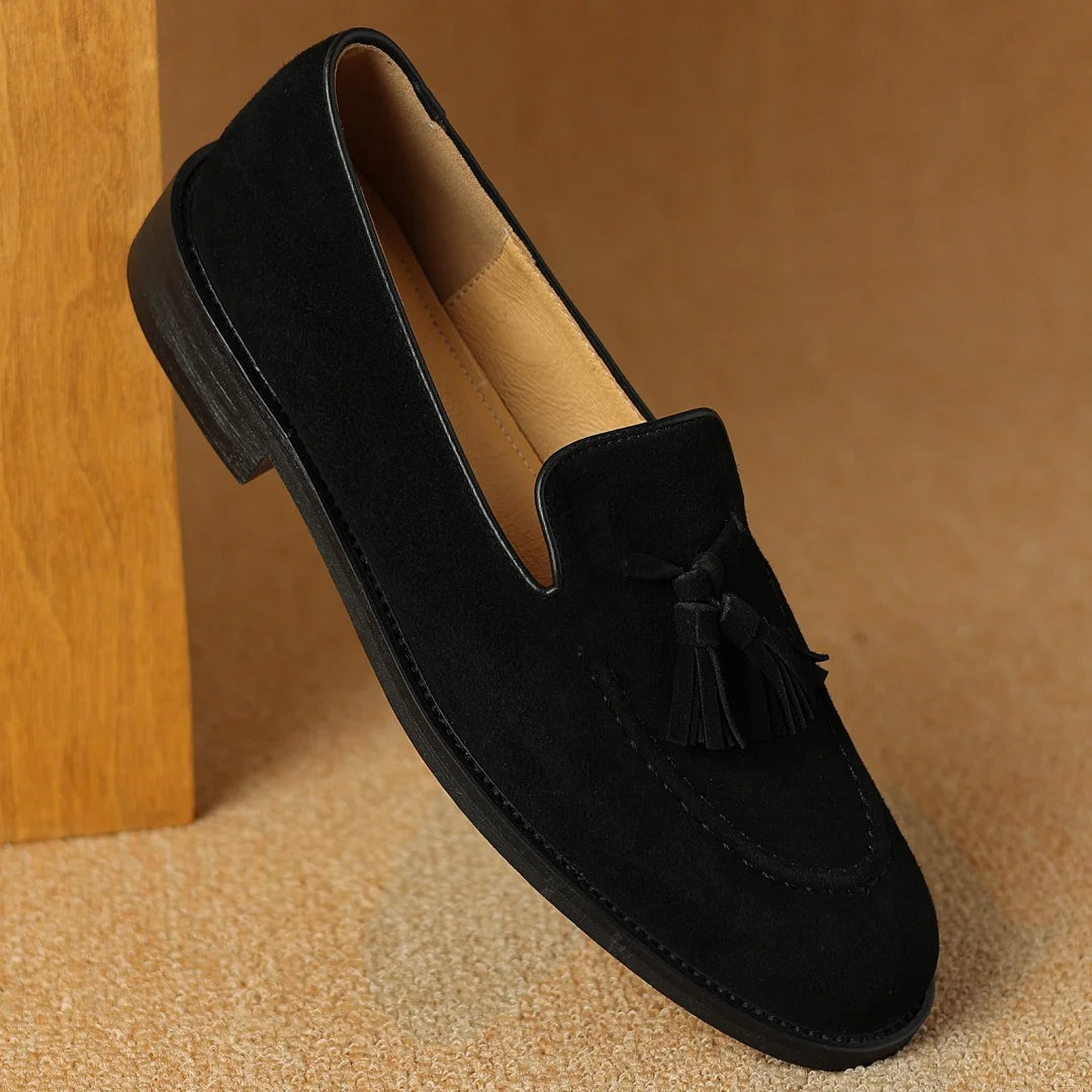 Women's natural suede leather fringe slip-on flats loafers leisure soft comfortable casual female moccasins shoes for woman sale